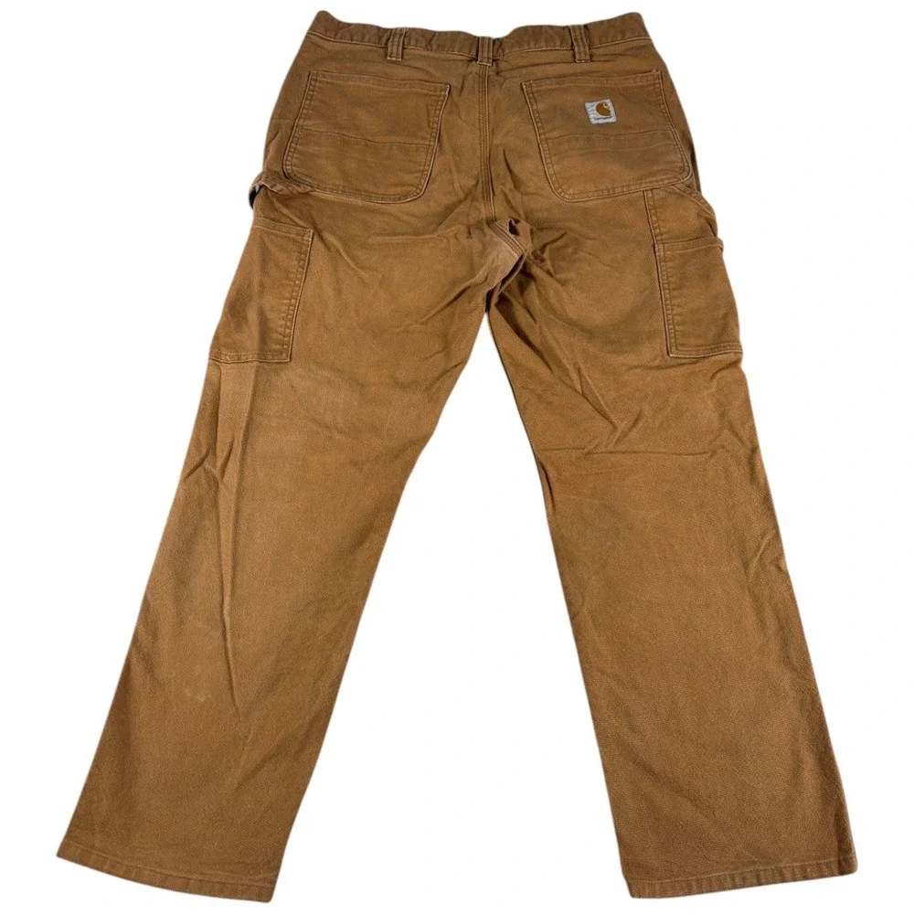 Carhartt Work Pants Mens 34x30 Brown Duck Canvas Rugged Relaxed Fit Workwear
